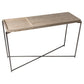 Iris Large Weathered Oak Console Table With Tray Top - Gun Metal Frame