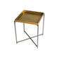 Iris Square Tray Top Side Table - Brass Tray & Gun Metal Frame