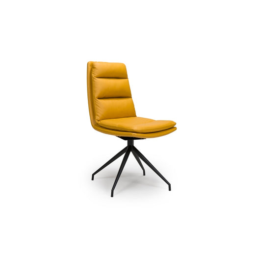 Carter Swivel Chair Ochre – Black Powder Coated Legs (Pair)