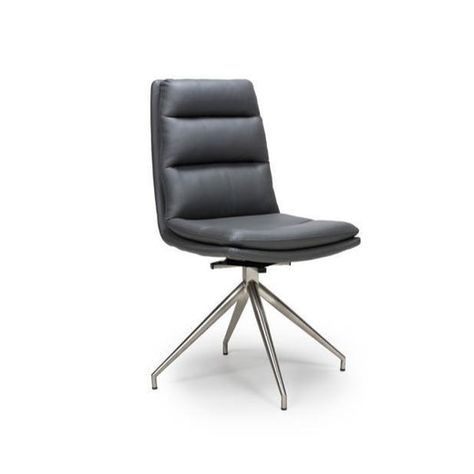 Carter Swivel Chair Grey Set of 2 – Brushed Steel Legs