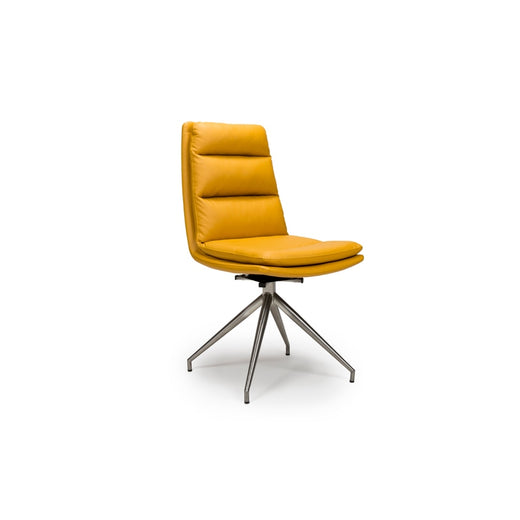 Carter Swivel Chair Ochre Set of 2 – Brushed Steel Legs