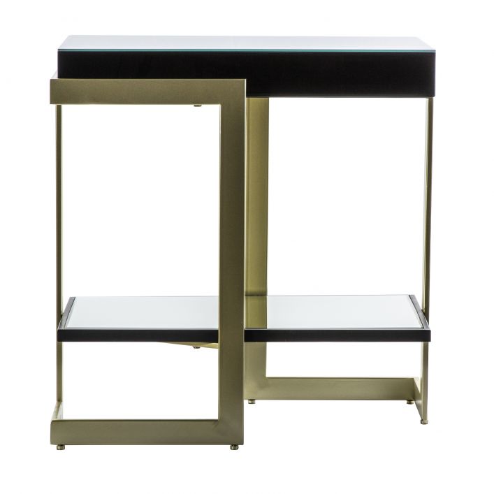 Black and gold rectangular sophisticated side table product picture