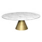 Oscar Large Circular Coffee Table - White Marble Top & Brass Base