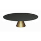 Oscar Large Circular Coffee Table - Black Glass Top & Brass Base
