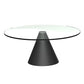 Oscar Small Circular Coffee Table - Clear Glass Top & Black Base