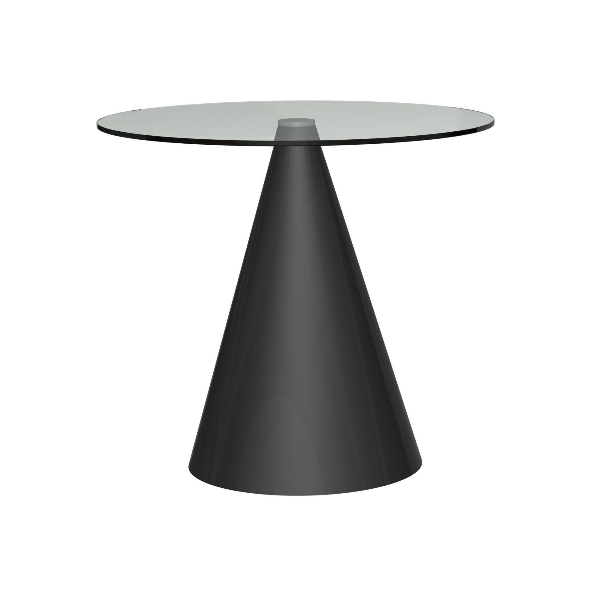 Oscar Small Circular Dining Table - Clear Glass Top & Black Base