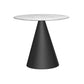Oscar Small Circular Dining Table - White Marble Top & Black Base