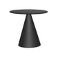 Oscar Small Circular Dining Table - Black Glass Top & Black Base