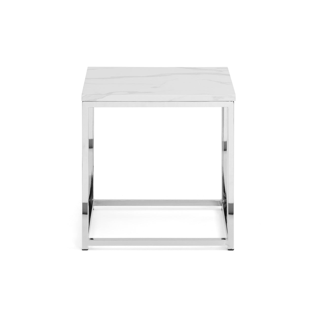 Scala Square Side Table - White Marble