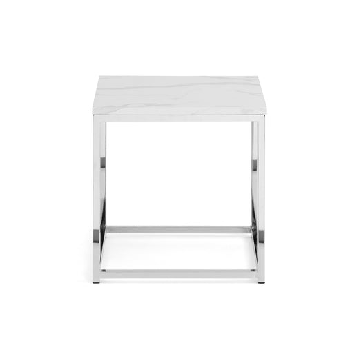 Scala Square Side Table - White Marble