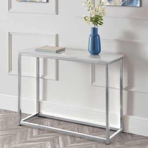 Scala Console Table - White Marble