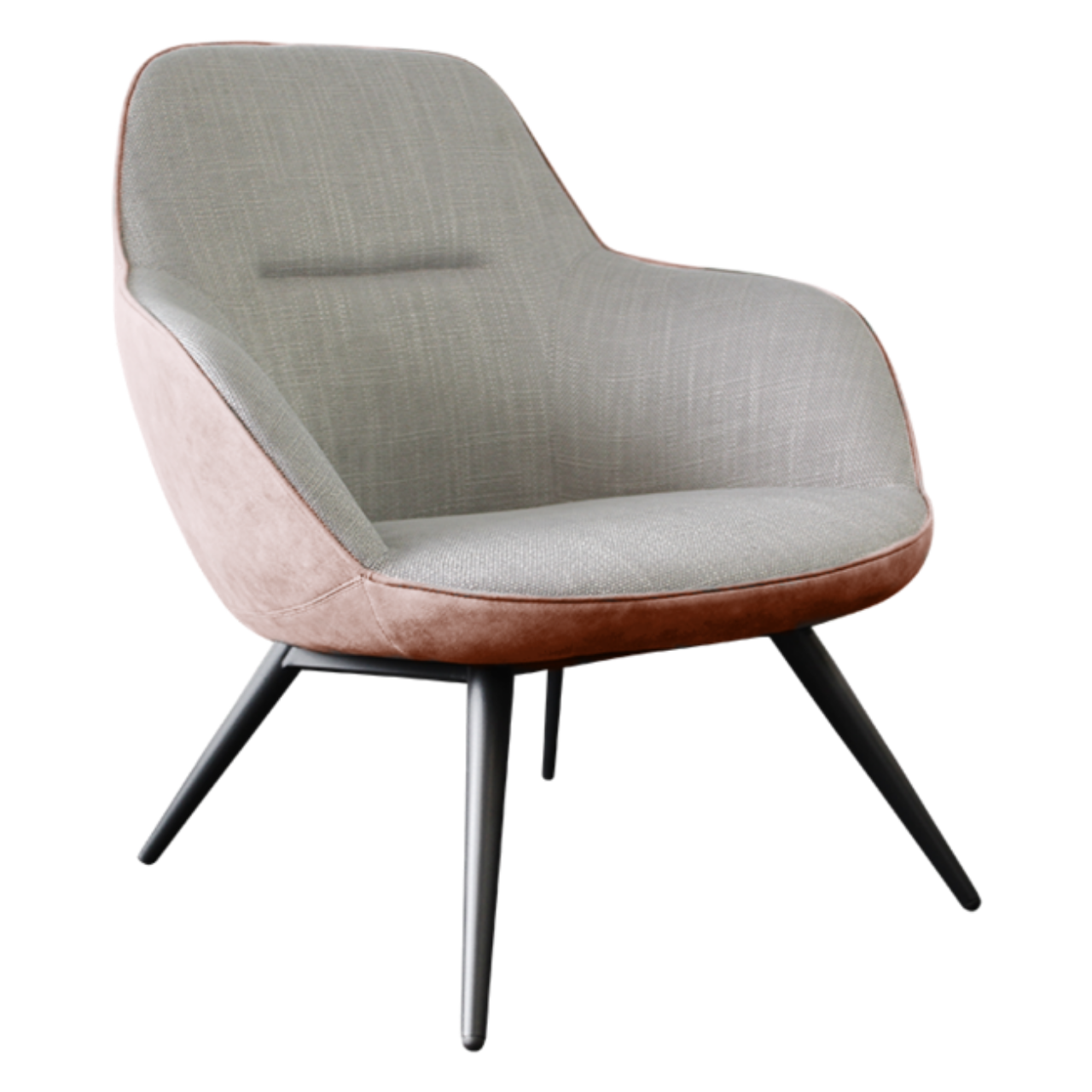 Trento Armchair Blush Pink And Grey - BeautyTables