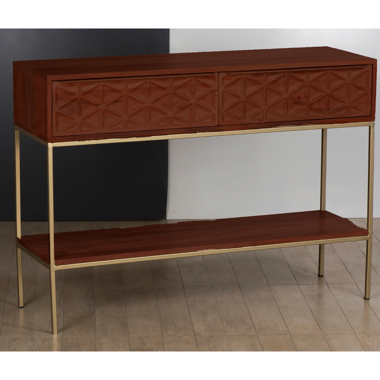 Coby 2 Drawer Walnut Console Table - BeautyTables