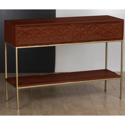 Coby 2 Drawer Walnut Console Table