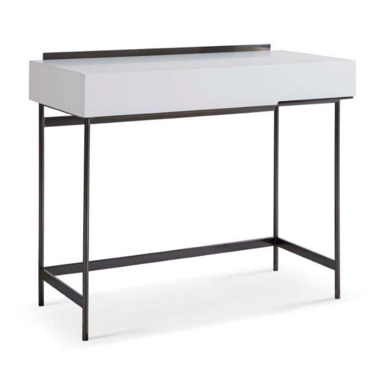 Alberto Dressing Table White with Black Chrome Frame