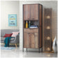 Stretton Tall Display Cabinet & Cupboard - Rustic Oak