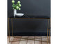 Iris Large Console Table - Black Marble & Brass Frame