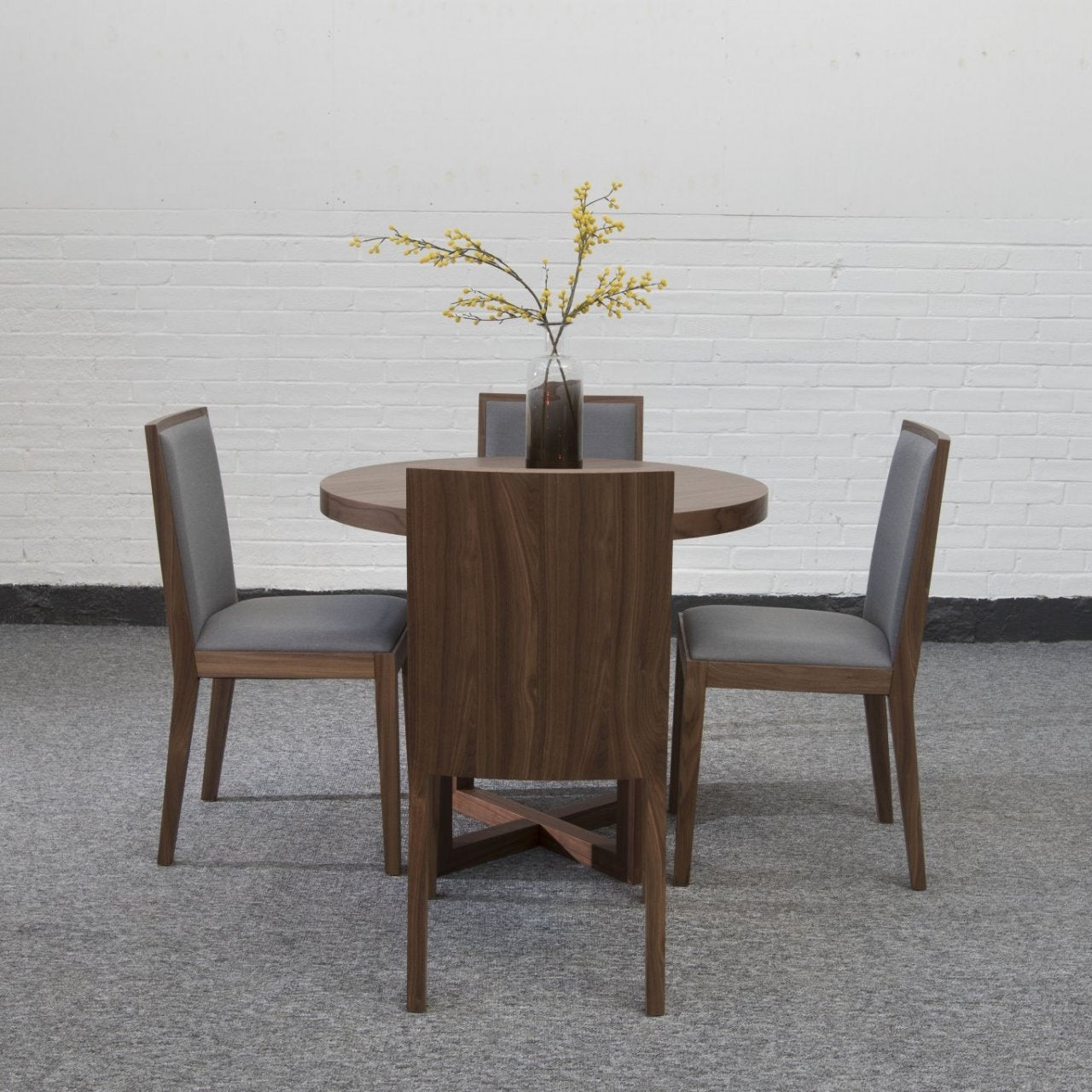 Lotus Dining Chair - Walnut & Grey