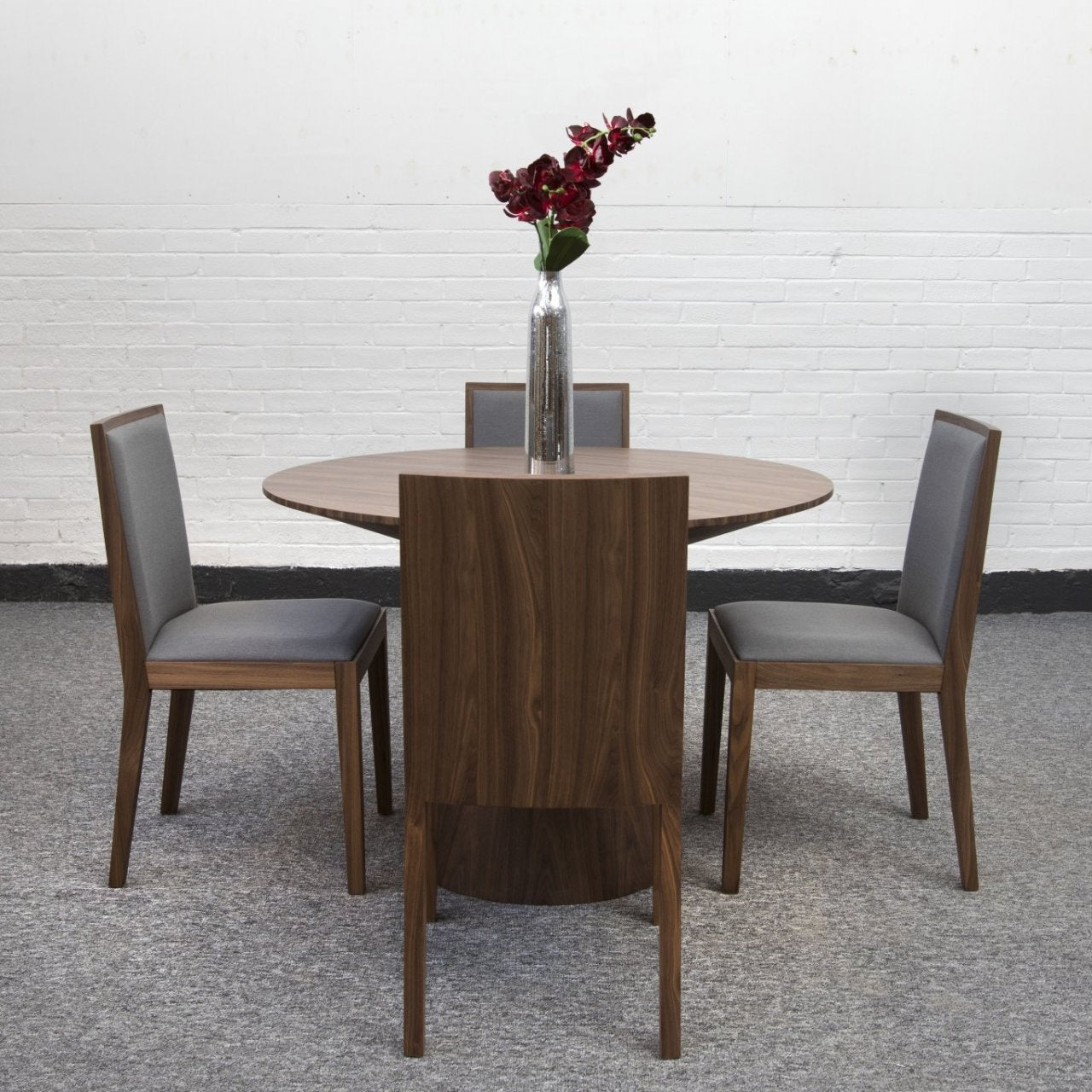 Lotus Dining Chair - Walnut & Grey