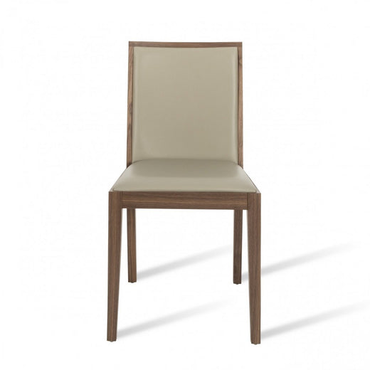 Lotus Dining Chair - Walnut & Beige