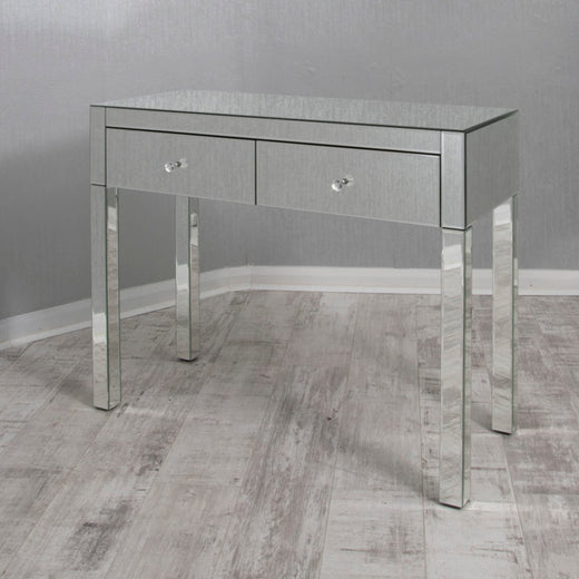 Bevelled Mirrored Desk 2 Drawers
