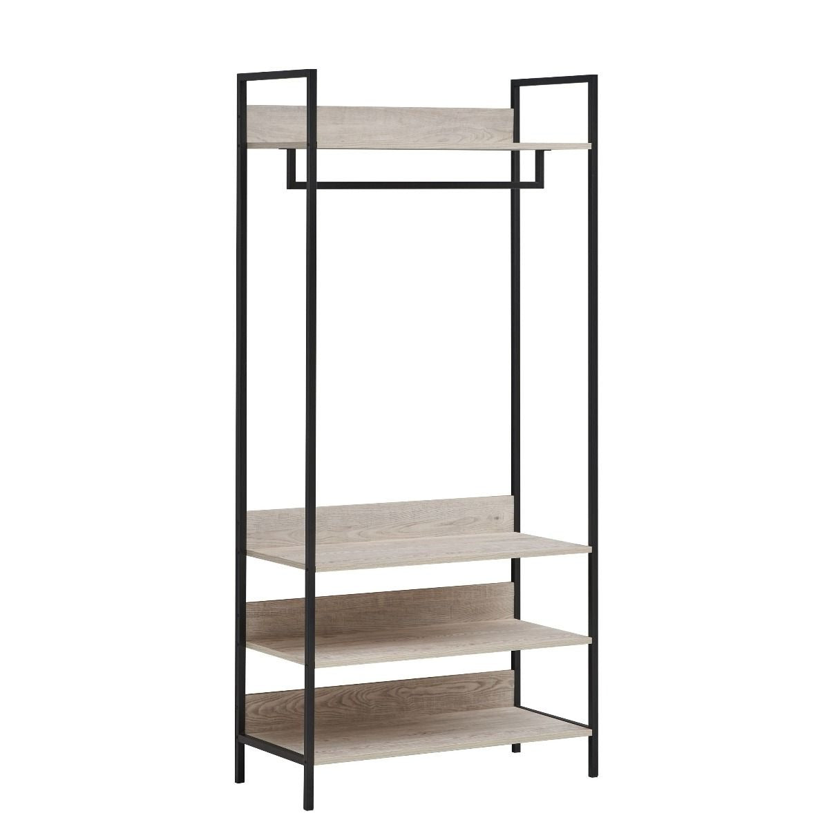 Zahra Double Open Wardrobe 4 Shelves - Ash Oak | Beauty Tables ...