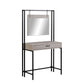 Zahra Industrial Dressing Table With Mirror - Ash Oak