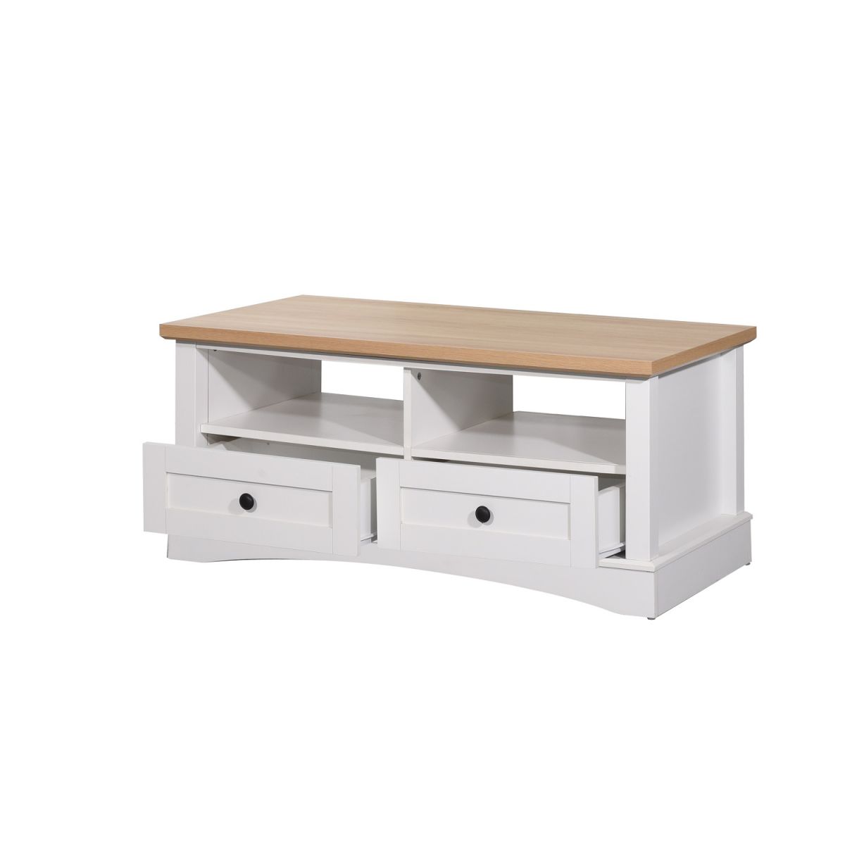 Carden Coffee Table 2 Drawers - White & Oak